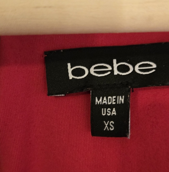 Bebe Sweetheart Racy Red Bodycon Zanzibar Knit Dress Peplum Valentines 90s y2k - Picture 6 of 13